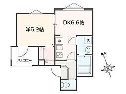 ビスタ保土ヶ谷 1DKの間取図画像