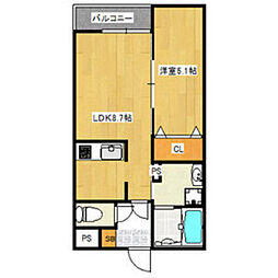 フリーディオ門真IV 1LDKの間取図画像
