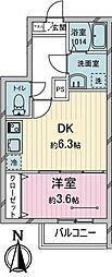 TEA TERRACE TOKOROZAWA 1DKの間取図画像