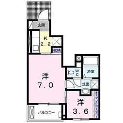 ポエラバ1 2Kの間取図画像