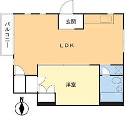 サントピヤマンション 1階1LDKの間取り