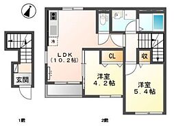 ウィステリア2 2LDKの間取図画像