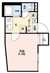 グランクオール久が原 1Kの間取図画像