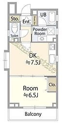 マルニヤビル 5階1DKの間取り