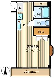 コーポイズミ ワンルームの間取図画像