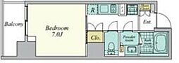 クレストコート中野 1Kの間取図画像