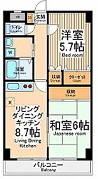 ドエル相武台 2LDKの間取図画像