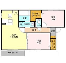 グレイスヒル 2LDKの間取図画像