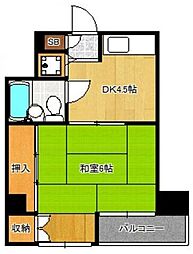 西日暮里フラワーマンション 1DKの間取図画像