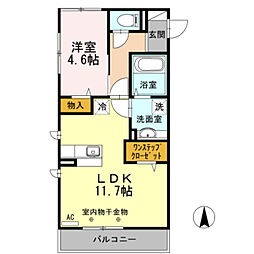 ファインフレッサ 1LDKの間取図画像