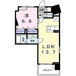 アベリア 1LDKの間取図画像