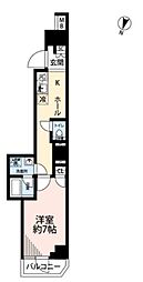 プレール・ドゥーク池上II 1Kの間取図画像