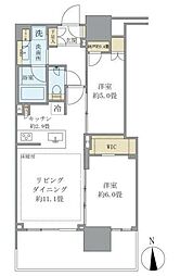 グランシテイタワー月島 2LDKの間取図画像