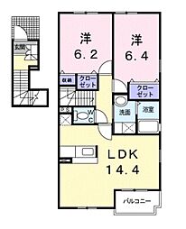 フォーリストベル 2LDKの間取図画像