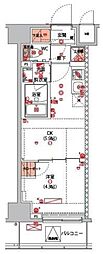 ハーモニーレジデンス新宿早稲田ザ・ガーデン 1DKの間取図画像
