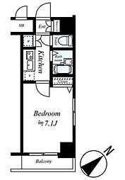 プレール日本橋弐番館 1Kの間取図画像