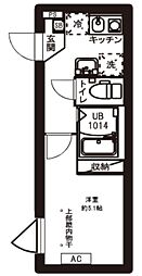 レピュア駒込レジデンス 1階1Kの間取り