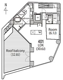 The Room 等々力 WEST 1LDKの間取図画像