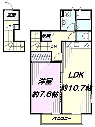 アスピリア萬寿舎 1LDKの間取図画像