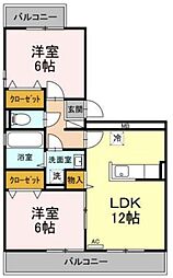 アクシス中央林間 2LDKの間取図画像