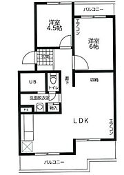 アスパイア若草台 2LDKの間取図画像