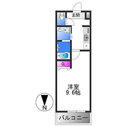シャルムコート 1Kの間取図画像