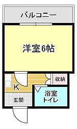 ヒューマンビレッジナカガワビル 1Kの間取図画像