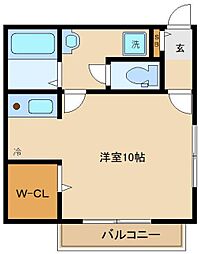 戸越B.I.G. RESIDENCE ワンルームの間取図画像