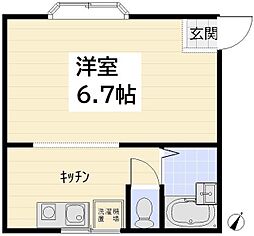 コーポいわかべ 1Kの間取図画像