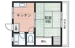 シティハイムNSハイム 1Kの間取図画像