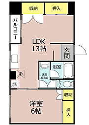中央ビル 1LDKの間取図画像