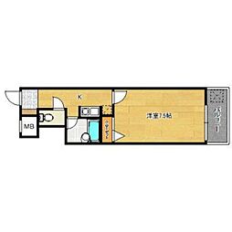 ドリーム博多 1Kの間取図画像