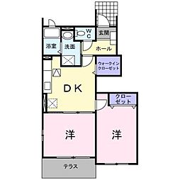 フレスクーラ 1LDKの間取図画像
