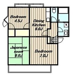 フレグランセB 3DKの間取図画像