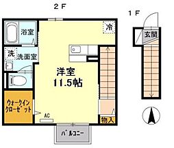ラ・グラシューズ ワンルームの間取図画像