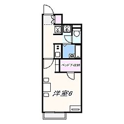 レオパレスレイズ 1Kの間取図画像