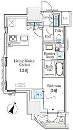 ベルファース神田神保町 1LDKの間取図画像