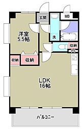 楽風 1LDKの間取図画像