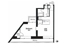 essai 1LDKの間取図画像
