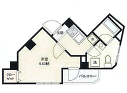 ETERNO池袋OVEST 1Kの間取図画像