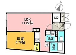 Majestic Life 三軒茶屋 1LDKの間取図画像