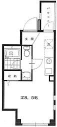 ファブール中村橋 ワンルームの間取図画像
