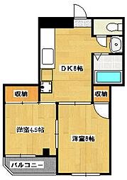 ペリーハイム新松戸 2DKの間取図画像