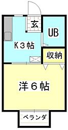 ジョイフルパーティ 1Kの間取図画像