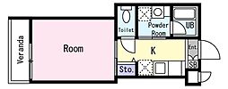 HORIMOTO15 1Kの間取図画像