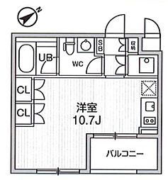 大田西馬込RESIDENCE ワンルームの間取図画像