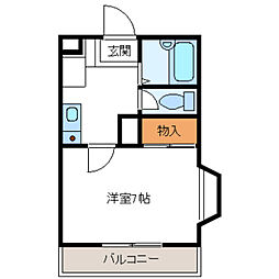サンハイツON 1Kの間取図画像
