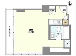 ウエリスアーバン品川タワー ワンルームの間取図画像
