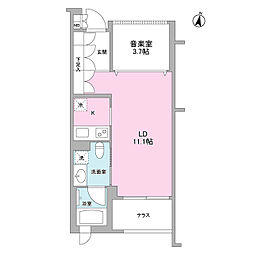 Arte 哲学堂 1階1LDKの間取り