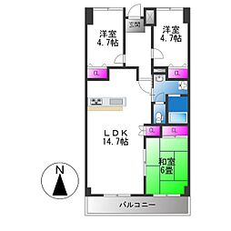 戴慶カーサグラシア 3LDKの間取図画像